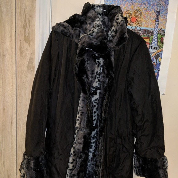 Faux Fur Reversible Winter Coat - Picture 2 of 4